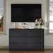 Modern 6 Large Storage Drawers Dresser for Clothes Organizer, Black Modern Chest of Drawers for Closet, 42.5" Long Drawer Organizer Cabinet for Bedroom, Living Room, Entryway, Hallway