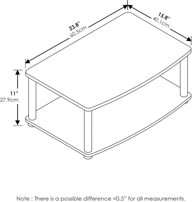 TURN-N-TUBE TV Riser Stand, 2-Tier Small Elevated No Tools TV Stand, TV Console for TV up to 32 Inch, 15.8 X 23.8 X 11, for Living Room, Bedroom, Dark Walnut