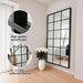 Windowpane Full Length Mirror, 65"X 24" Floor Standing Mirror, Black