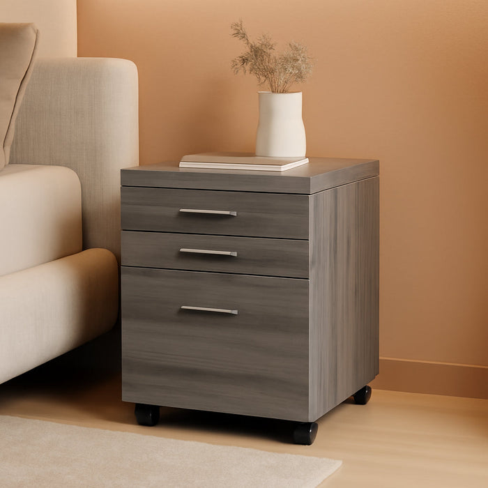 3 Drawer File Cabinet - Filing Cabinet (Dark Taupe)