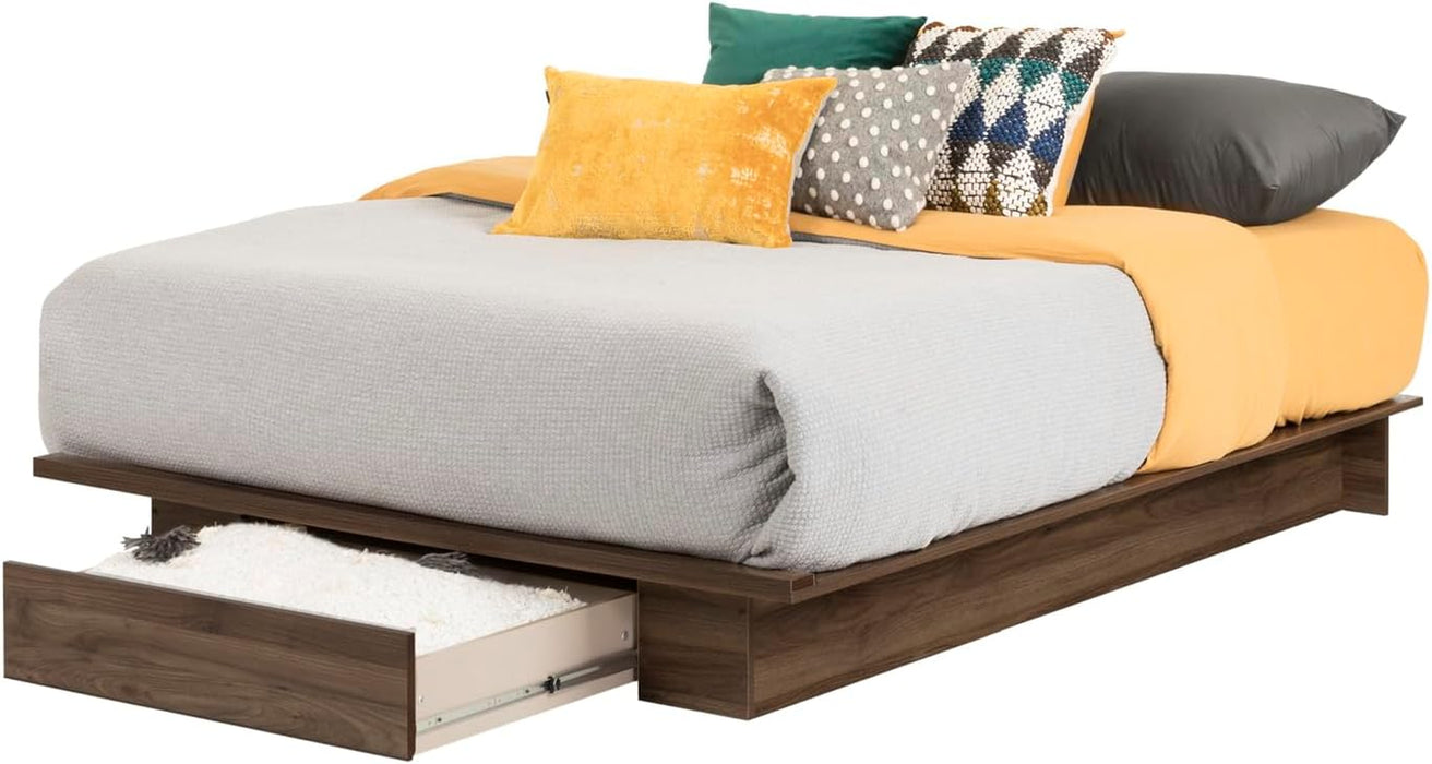 Holland Platform Bed (54/60''), Full/Queen, Natural Walnut