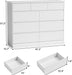 9-Drawer Dresser for Bedroom, 47.2" Wide Handleless Design, White