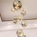 Grey LED Staircase Crystal Chandelier Adjustable Length