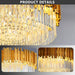 32" Large Crystal Chandelier Dining Room 1 Tiers Light Fixtures Chandelier round Chandeliers for Living Room Kitchen Island Foyer Entryway Gold