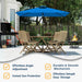 6.5' X 10' Rectangular Patio Umbrella Large Outdoor Market Umbrella W/Uv Protection, Push Button Tilt and Crank Lift, Rectangle Table Umbrella for Garden, Deck, Pool, Patio, Royal Blue