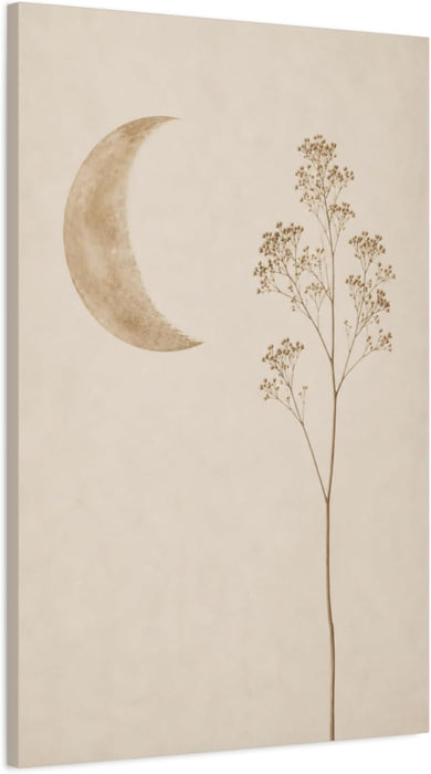 Arvelo Moon Canvas Wall Art, Neutral Celestial Decor for Bedroom & Living Room, Ready to Hang
