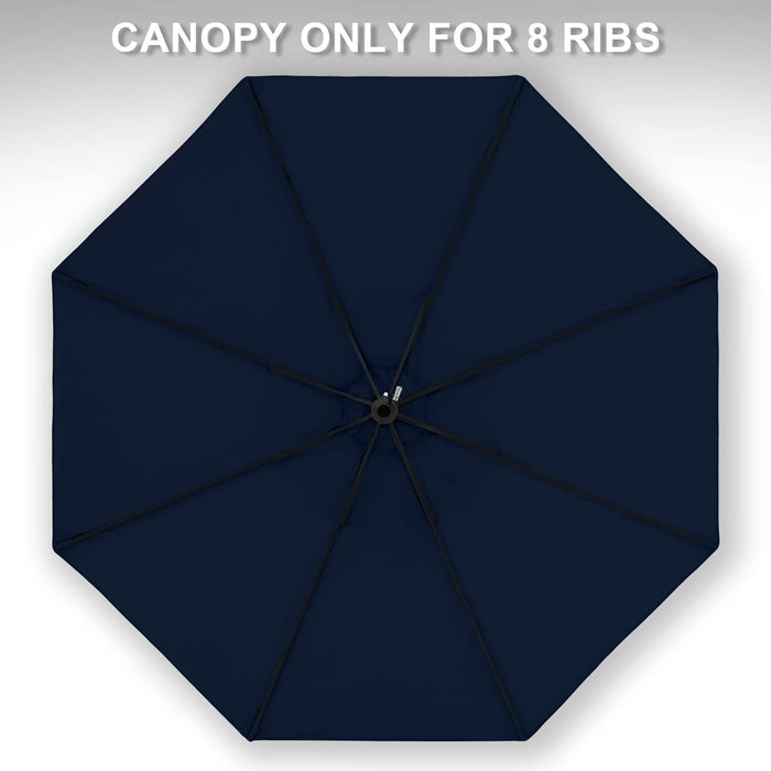 Patio Umbrella 9 Ft Replacement Canopy for 8 Ribs-Navy Blue