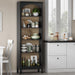 Arched Veneered FiveTier Bookcase 71Inch Tall Ebony