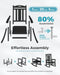 Oversized Outdoor Rocking Chair, 380Lbs Heavy-Duty Large Patio Rocker, Weather Resistant & Anti-Fade Porch Chair, High Back Cozy Rocking Chair for Outside, Fire Pit, Deck, Garden, Black
