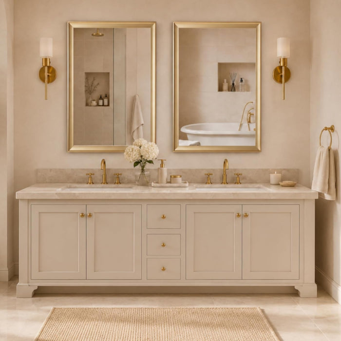 2 Pack Brushed Gold Bathroom Mirrors for over Sink, 24X36 Inch