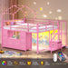 Pink Full Size LoftBed With Integrated Illumination