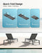Foldable Outdoor Lounge Chair, No Assembly Patio Chaise Lounge Outdoor with 5-Positions, Aluminum Pool Lounge Chair with Portable Design for Pool, Beach, Deck, Backyard, Grey