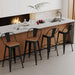 Metal Bar Stools Set of 4,24 Inch Barstools Counter Height Barstools with Backs Farmhouse Bar Stools with Larger Seat High Back Kitchen Dining Chairs Modern Bar Chairs Matte Black Stool