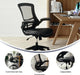 Kelista Mid-Back Swivel Office Chair with Adjustable Seat Height, Ergonomic Mesh Desk Chair with Leathersoft Seat, Black