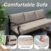Aluminum Patio Furniture Set with round Coffee Tables, 5-Seat Outdoor Sectional Furniture W/5.1" Cushions, Patio Conversation Set for Porch, Backyard, Poolside-Sand