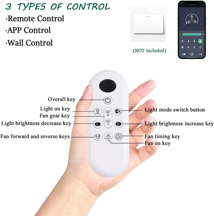 52Inch Ceiling Fans with Lights, Low Profile Ceiling Fan with Light and Remote/App Control, DC Reversible Motor, Noiseless, Flush Mount, Brown Ceiling Fan for Bedroom Indoor/Outdoor Use