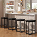 Bar Stools Set of 4, 24.6" Counter Height Backless Barstools | Black Upholstered PU Leather Seats, Metal X-Frame & Footrest, Modern Kitchen Stools for Home Bar, Dining Room