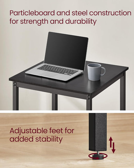 Bar Table, Small Kitchen Dining Table, High Top Pub Table, Height Cocktail Table for Living Room Party, Sturdy Metal Frame, 23.6 X 23.6 X 36.2 Inches for Narrow Spaces, Ebony Black and Black