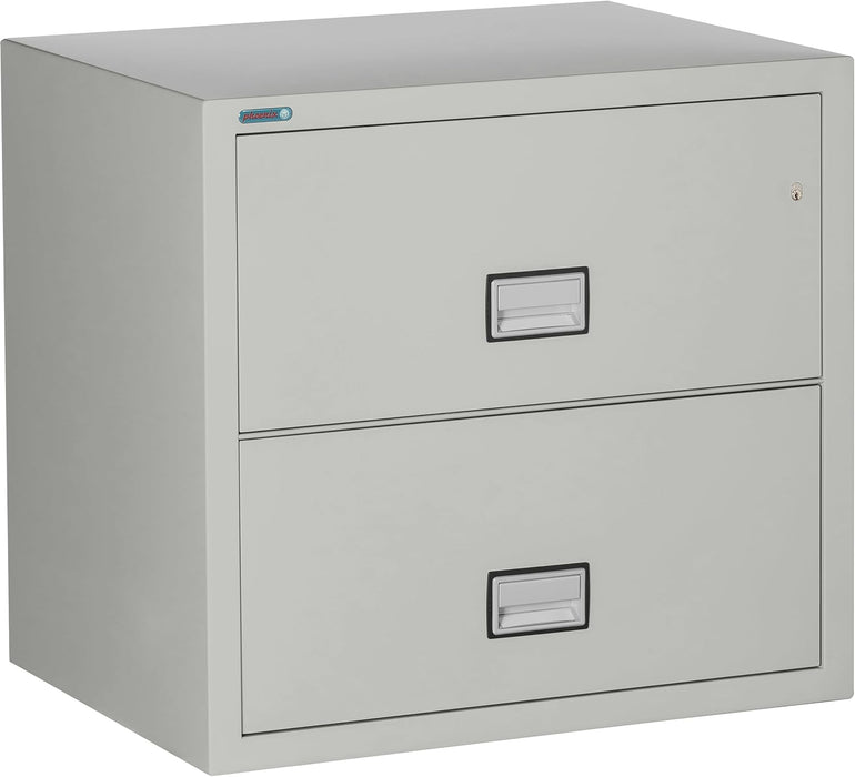 Lateral Fireproof File Cabinet 31" Wide 2-Drawer, Gray