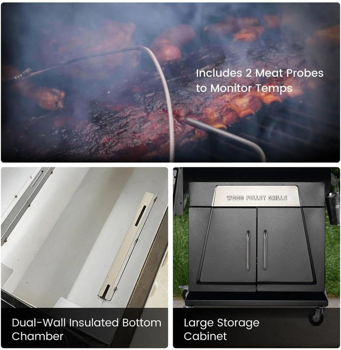 2026 Electric Pellet Smoker & Grill, 700 Sq. in Cooking Space, PID 3.0 Precision Control, Dual Meat Probes, 28-Hour Hopper, Dual-Wall Insulated Base, 8-In-1 BBQ with Cover