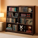 Expandable Corner Bookshelf Black Walnut Narrow Wood