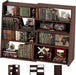 Expandable Corner Bookshelf Black Walnut Narrow Wood
