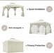 12x12 Patio Gazebo Cream White PrivacyScreen Weatherproof