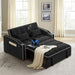 Black Velvet Luxe Sleeper Sofa Bed USBChargingPort