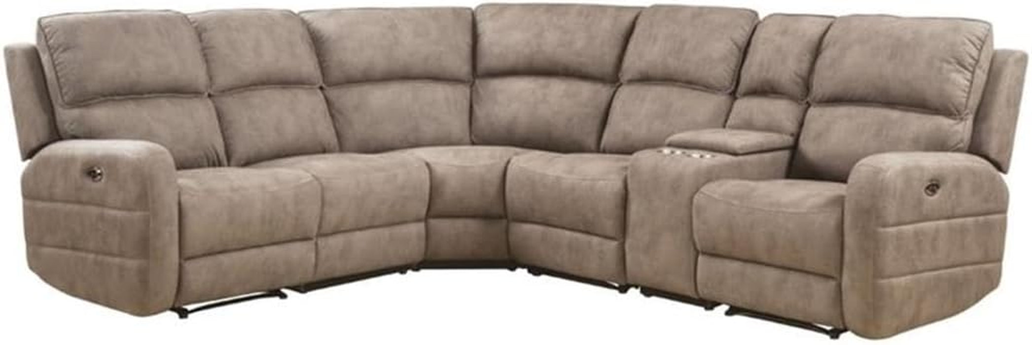 Olwen Mocha Reclining Sectional Sofa with USB