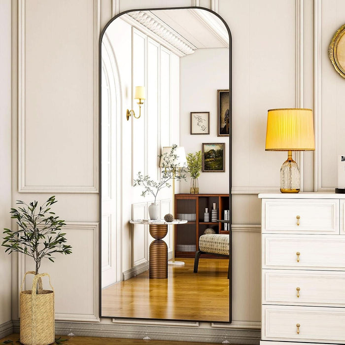 28"X71" Full Length Mirror Floor Mirrors Freestanding Hanging or Leaning Large Mirrors Full Body Mirror with Stand for Cloakroom, Bedroom, Living Room, Black