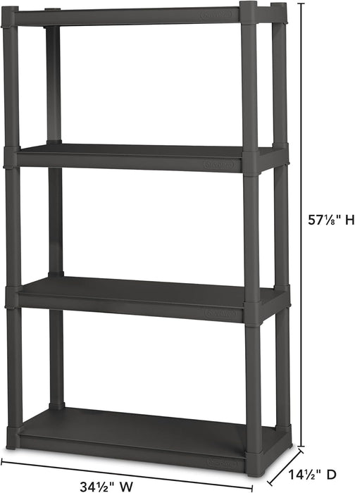 Gray Four Shelf Polypropylene Storage Cabinet Bundle