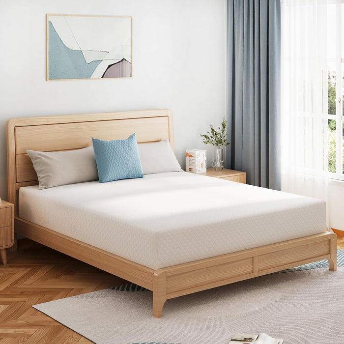 Queen Mattress 10 Inch Green Tea Memory Foam Mattress for Cool Sleep & Pressure Relief, Certipur-Us Certified Medium Mattresses in a Box, 60"×80"×10"