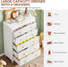 Fluted Dresser for Bedroom, Kids Dresser Cabinet with 6 Drawers
