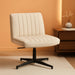 Criss Cross Chair,Armless Cross Legged Office Chair,Wide Comfty Desk Chair with No Wheels Modern Height Adjustable,Swivel Fabric Vanity Chair Computer Task Chair (Pack of 1, Beige)