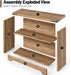 Small 3-Tier Book Shelf, Engineered Wood Bookcase,Bookshelf for Home, Brown