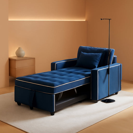 Blue Convertible Sleeper Chair Sofa Bed Apartments