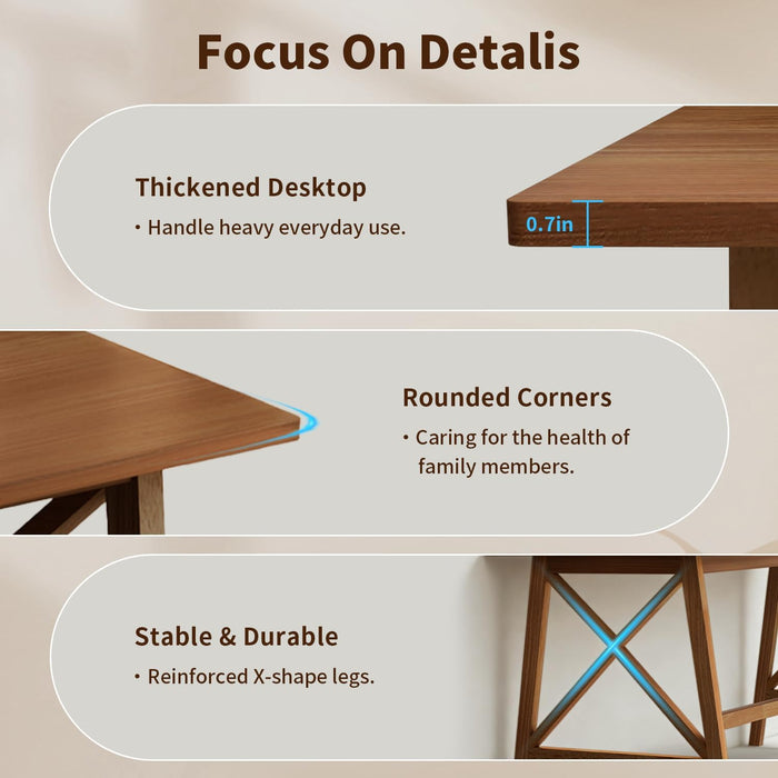 Modern Simple Solid Wood Desk, 36" W X 24" D, Walnut
