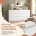 White 9 Drawer Dresser for Bedroom,Modern Deep Drawer Dresser with No-Handle Design,Wide Storage Chest of Drawers,Wood Bedroom Storage Organizer Furniture for Closet,Hallway