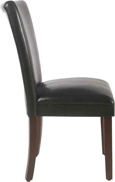 Parsons Dining Chair - Black Faux Leather (Set of 2)