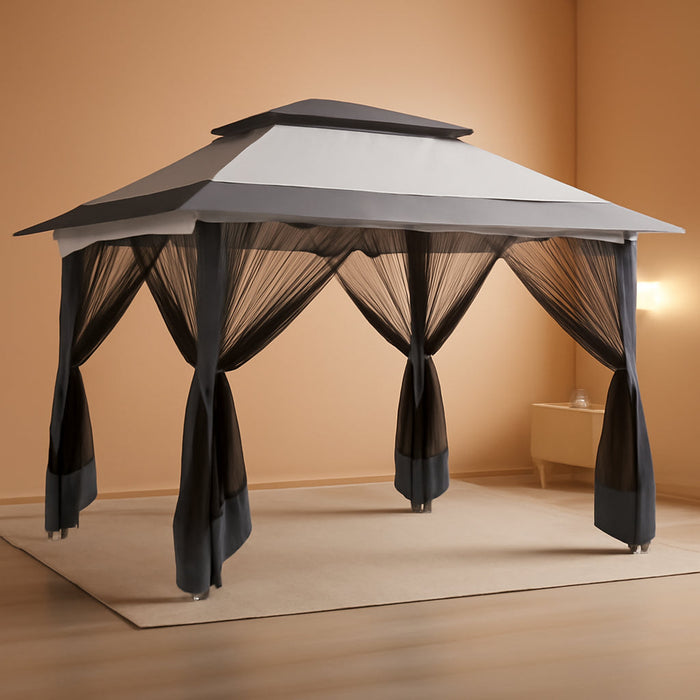 12X20 Pop up Canopy Tent - Gazebo, Party Tents for Parties, Carpas Para Fiestas, Large Outdoor Popup Patio Screened Gazebos, Shelter Tents with Net for Backyard, Commercial,Darkgrey
