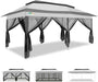 12X20 Pop up Canopy Tent - Gazebo, Party Tents for Parties, Carpas Para Fiestas, Large Outdoor Popup Patio Screened Gazebos, Shelter Tents with Net for Backyard, Commercial,Darkgrey