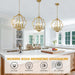 Brushed Gold 4-Light Geometric Dining Pendant Chandelier