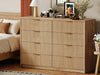 Fluted 8 Drawer Dresser for Bedroom, Wide Chest of Drawers for Closet and Bedroom Storage, Dresser Storage for Living Room