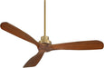 Contemporary Hardwood Ceiling Fan Featuring Soft Brass