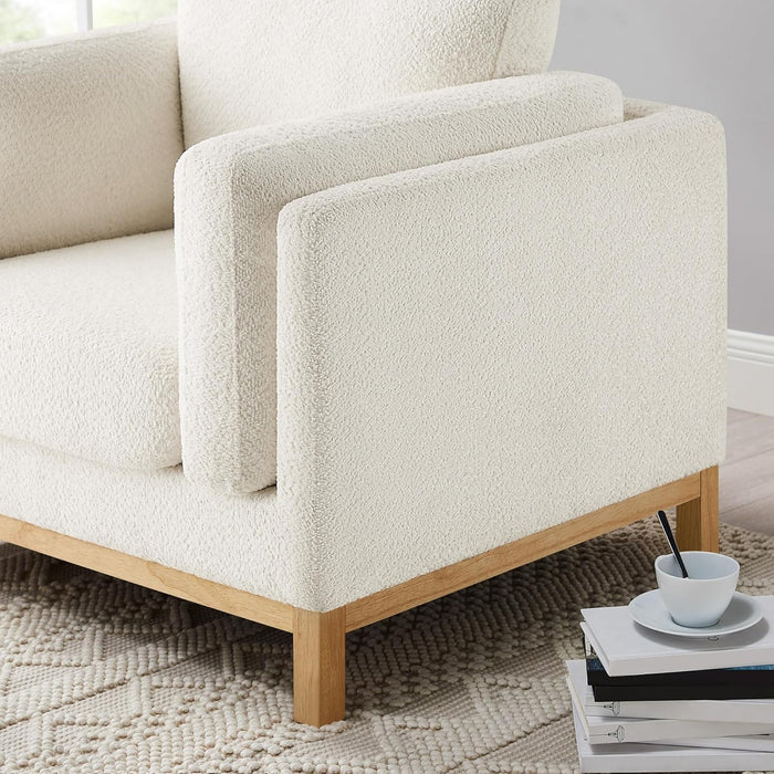 41.34" Oversized Accent Chair, Upholstered Armchair with Solid Wood Legs Living Room Chairs with Wide Armrest Pads, Reading Chair for Bedrooms, Apartments, Living Rooms, Offices（Beige）
