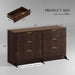 Walnut Dresser 47Inch Wide Storage Cabinet Bedroom
