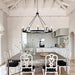 Black Wagon Wheel Chandelier 38Inch DiningRoom Industrial