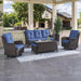 Patio Furniture 6 Pieces Outdoor Furniture Set Wicker Outdoor Sectional Sofa with Swivel Rocking Chairs,Patio Ottomans,Patio Coffee Table