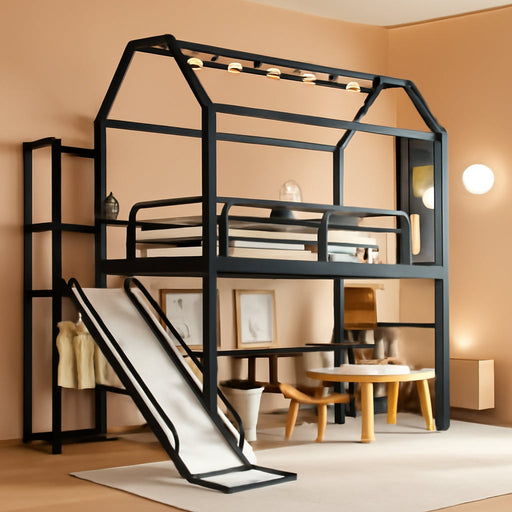 Twin Size UltraIndustrial LoftBed With Slide Storage
