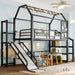 Twin Loft Bed Expansive Slide And BuiltInStorageUnit